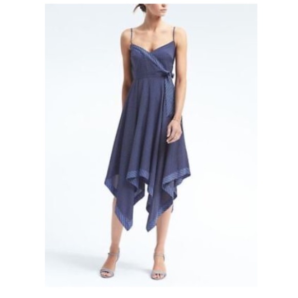 Banana Republic Dresses & Skirts - Banana Republic Print Strappy Handkerchief-Hem Dress, Blue size 4